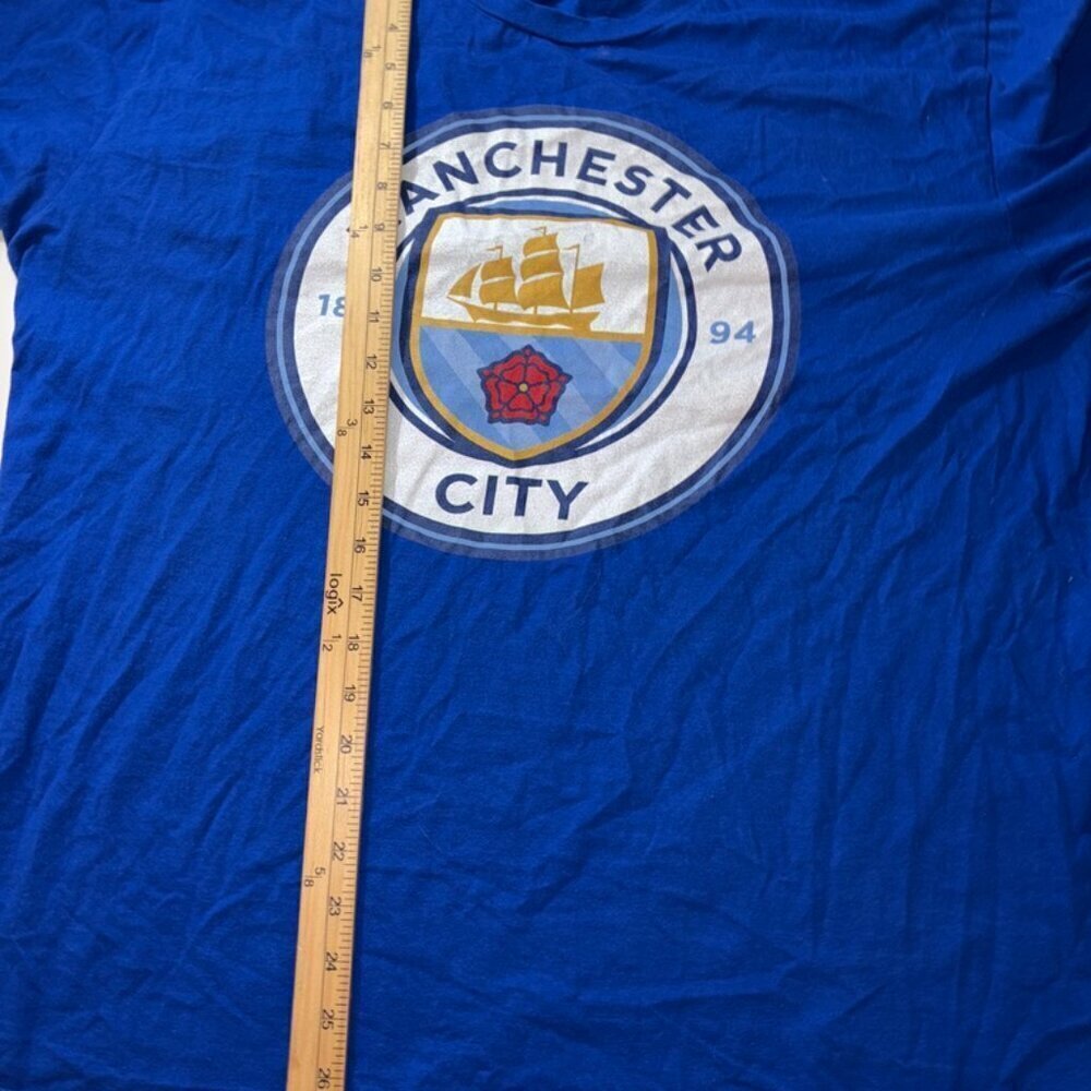 Adult Manchester City F.C. Football Soccer EPL Long Sleeve Tee Shirt Blue XL - Picture 5 of 8